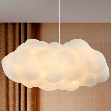 Zephyr 23"  Modern Contemporary Silk LED Cloud Pendant - JONATHAN Y